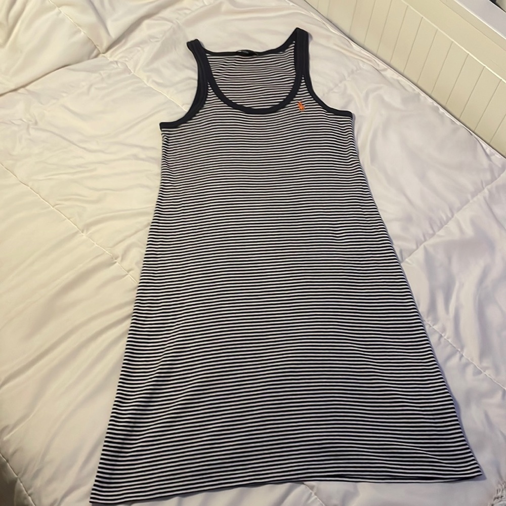 Ralph Lauren Cotton Navy and White Striped Tank Top Dress Small